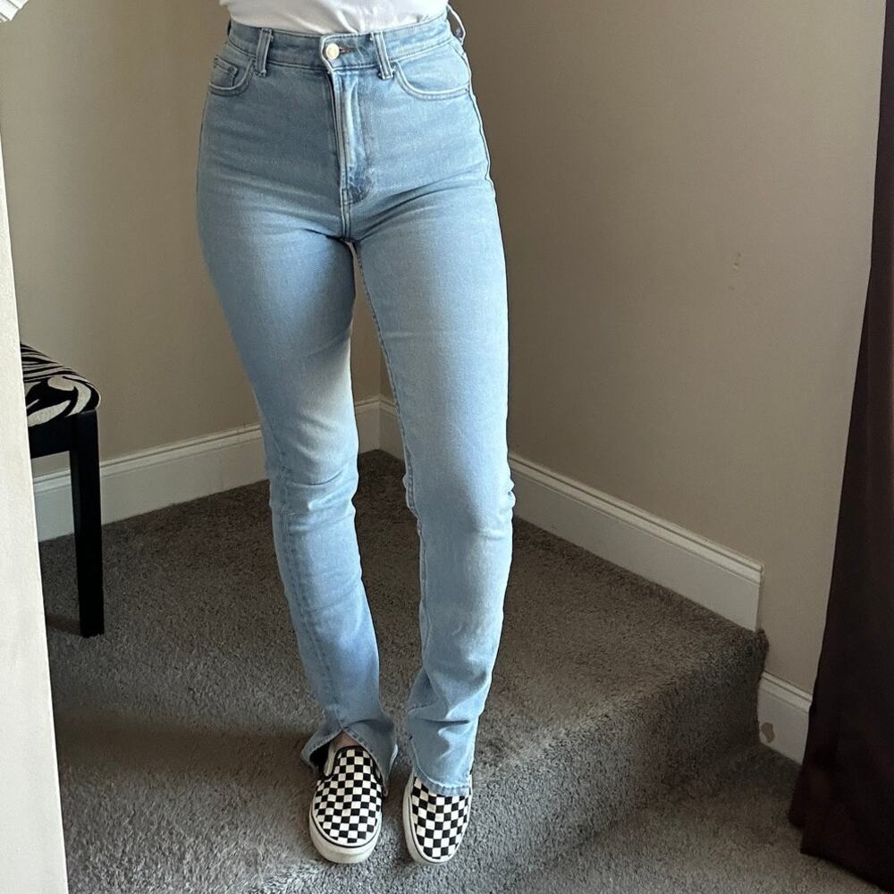 Asos Bershka High Waist Denim Light Blue, size 2